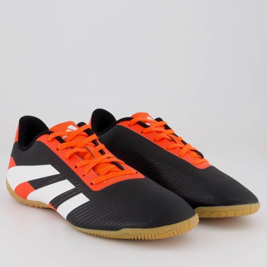 Chuteira Adidas Predator Essentials 24.5 IN Futsal Preta e Vermelha